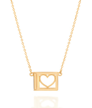 GOLD HEART PHOTO LOCKET NECKLACE