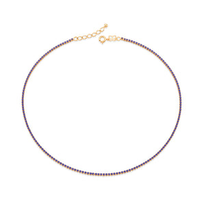GOLD DAY BREAK CHOKER IN DARK BLUE