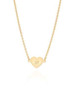 GOLD INITIAL HEART NECKLACE