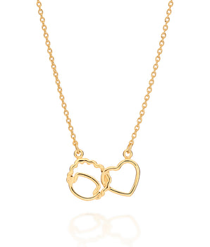 GOLD CURLY BOY + HEART NECKLACE