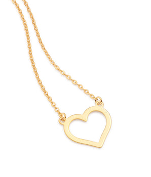 GOLD HOLLOW HEART NECKLACE