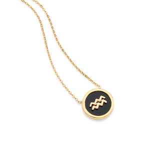 GOLD PLATED AQUARIUS ZODIAC NECKLACE