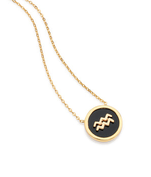 GOLD PLATED AQUARIUS ZODIAC NECKLACE