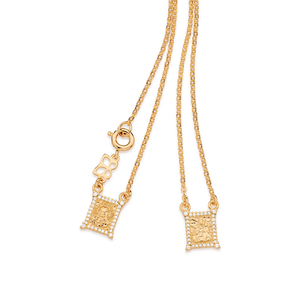 GOLD SACRED HEART SCAPULAR NECKLACE – Rommanel1