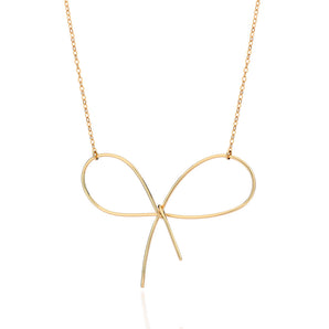 GOLD PLATED BOW NECKLACE