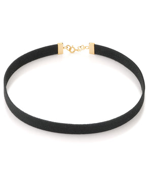 18K GOLD PLATED SYNTHETIC LEATHER CHOKER