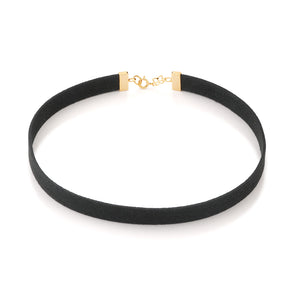 18K GOLD PLATED SYNTHETIC LEATHER CHOKER
