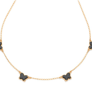 GOLD BLACK BUTTERFLY NECKLACE