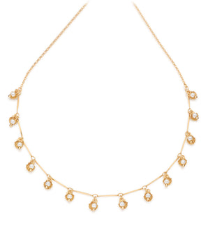 GOLD PLATED SHELL NECKLACE WITH SYNTHETIC PEARLS