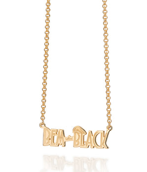 GOLD MEN'S BEM-BLACK NECKLACE