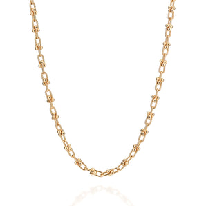GOLD LINK AND BALL CHAIN CHOKER