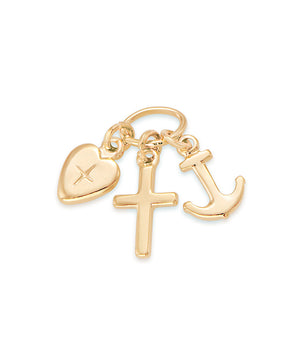 FAITH HOPE AND CHARITY PENDANT 18K GOLD PLATED