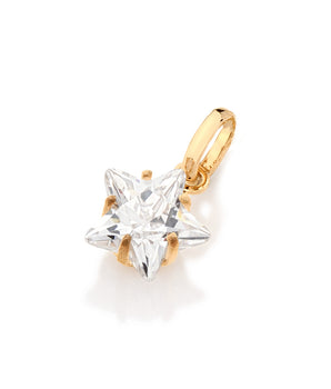 GOLD PLATED SOLITAIRE STAR PENDANT WITH ZIRCONIA