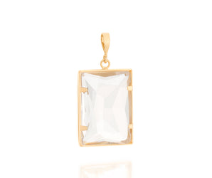 GOLD PENDANT WITH CRYSTAL