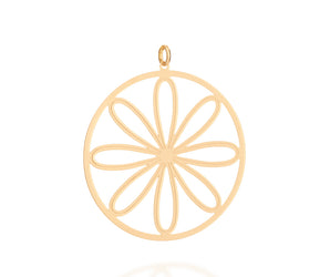 GOLD ORANGE SLICE MANDALA PENDANT