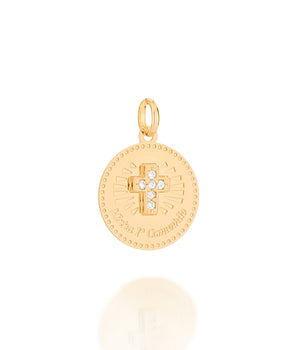 GOLD KID'S PENDANT WITH ZIRCONIA