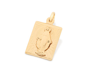 GOLD RECTANGULAR MEDAL PENDANT