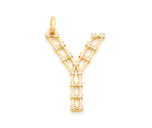 GOLD STUDDED LETTER PENDANT