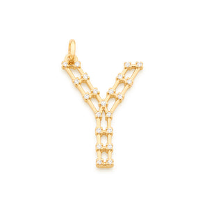 GOLD STUDDED LETTER PENDANT