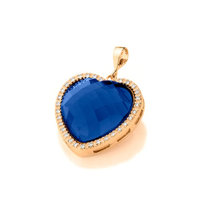 GOLD PLATED PENDANT WITH CRYSTAL AND ZIRCONIA
