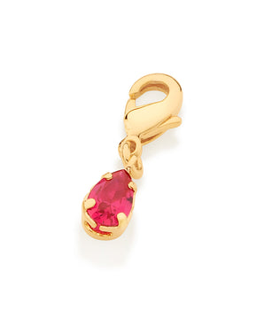 GOLD LOVE PENDANT IN DARK PINK