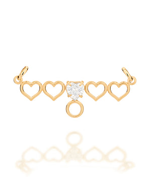 GOLD FIVE HEARTS EXTENDED PENDANT