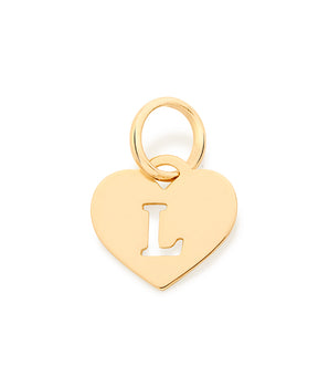 GOLD HEART LETTER PENDANT