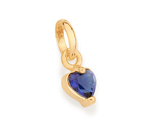 GOLD BLUE HEART PENDANT