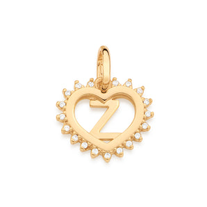 GOLD STUDDED HEART LETTER PENDANT