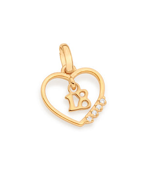 GOLD 18TH BIRTHDAY HEART PENDANT