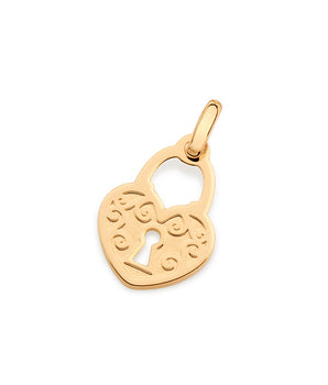 GOLD HEART LOCK PENDANT