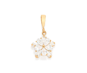GOLD STUDDED FLOWER PENDANT