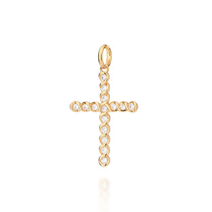 GOLD TWISTED CROSS PENDANT