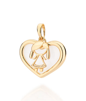 GOLD GIRL HEART PENDANT