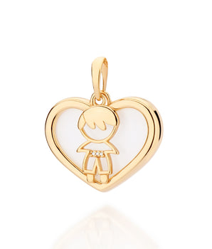 GOLD BOY HEART PENDANT