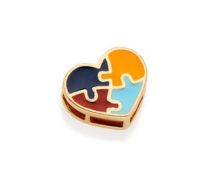 GOLD AUTISM AWARENESS HEART PENDANT