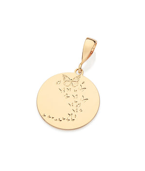 GOLD BUTTERFLY FLIGHT MEDAL PENDANT