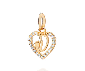 GOLD FIRST STEPS HEART PENDANT
