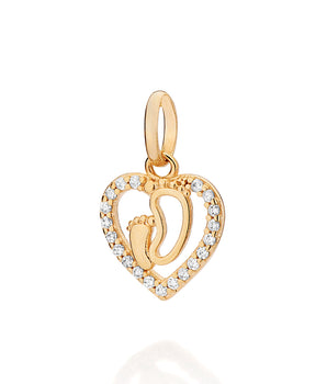 GOLD FIRST STEPS HEART PENDANT