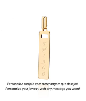 GOLD MEN'S PERSONALIZED RECTANGLE TAG PENDANT