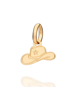 GOLD GOLDEN COWBOY HAT PENDANT