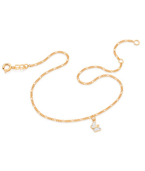 GOLD ANKLE CHAIN WITH RHODIUN