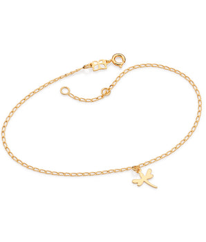 GOLD PLATED DRAGONFLY CHARM ANKLET