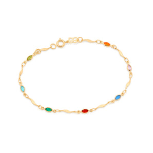 GOLD BRACELET WITH CRYSTALS COLORS