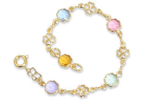 GOLD PLATED KID'S BRACELET WITH STONE