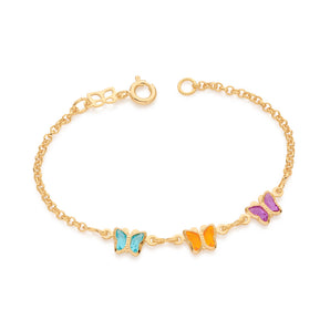 GOLD PLATED KID'S BRACELET WITH STONE
