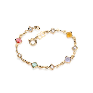 GOLD KID'S BRACELET WITH PEARL AND STONE
