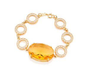 GOLD BRACELET WITH CRYSTAL AND ZIRCONIA