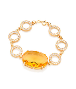 GOLD BRACELET WITH CRYSTAL AND ZIRCONIA