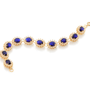 GOLD BRACELET WITH CRYSTAL AND ZIRCONIA